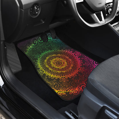 Colorful Gradient Mandala Print Front Car Floor Mats