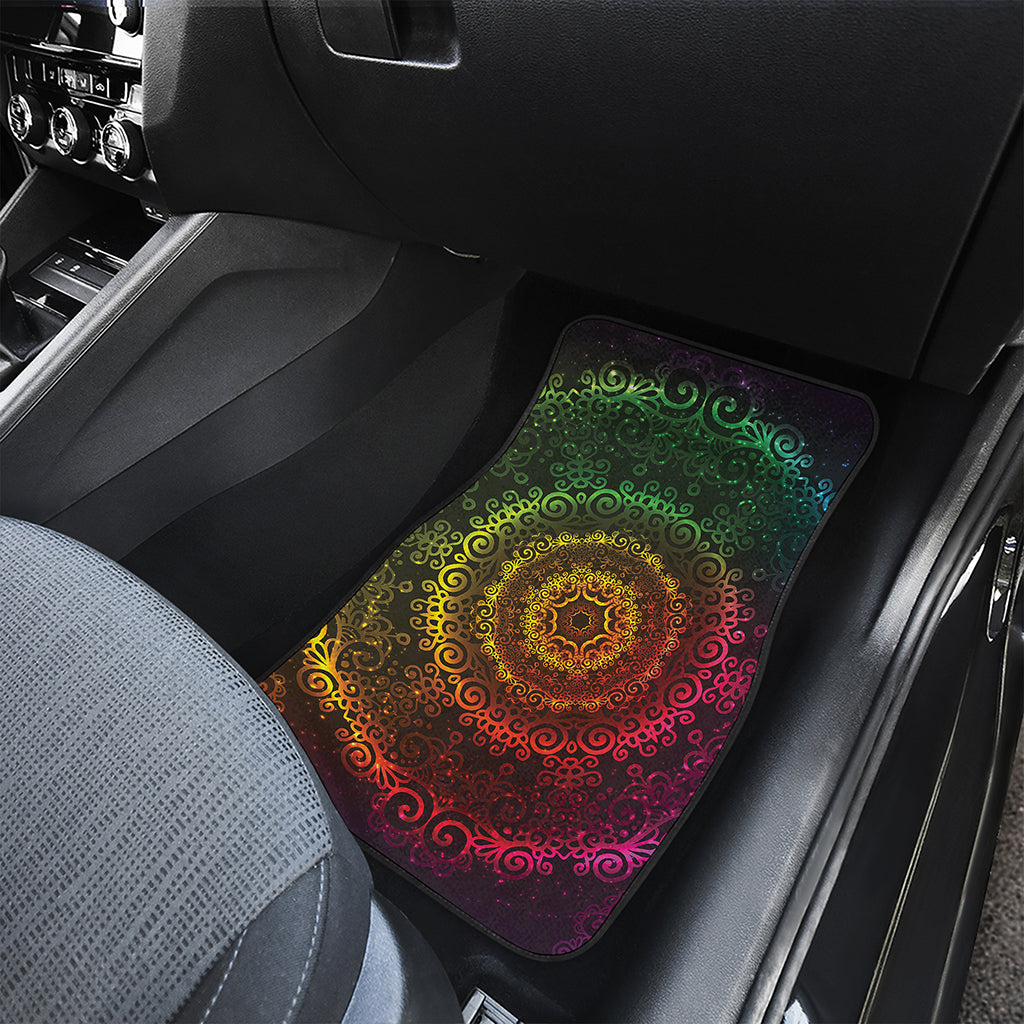 Colorful Gradient Mandala Print Front Car Floor Mats