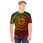 Colorful Gradient Mandala Print Men's T-Shirt