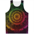 Colorful Gradient Mandala Print Men's Tank Top