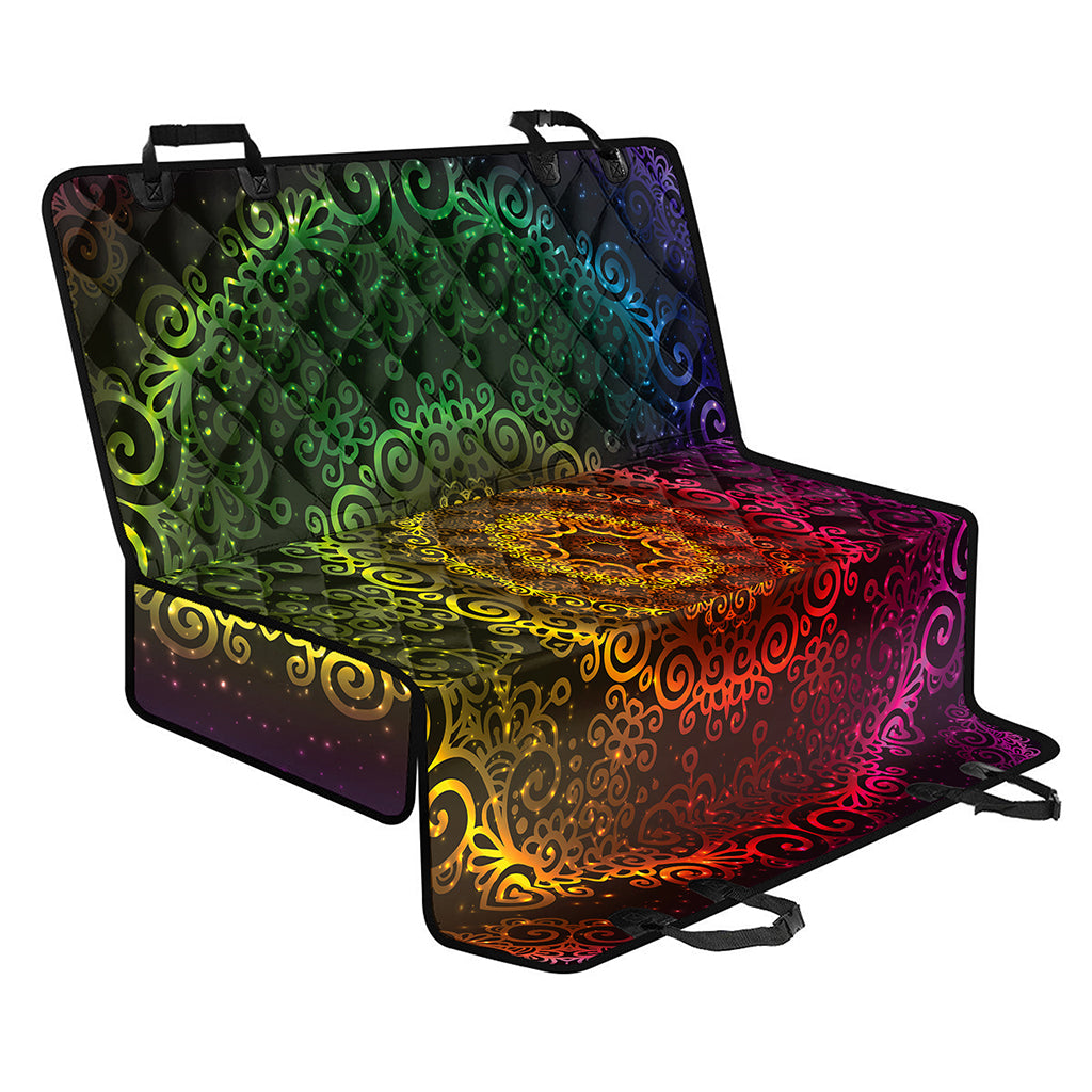 Colorful Gradient Mandala Print Pet Car Back Seat Cover