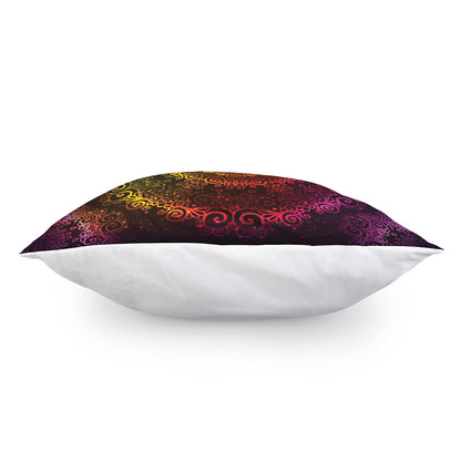 Colorful Gradient Mandala Print Pillow Cover