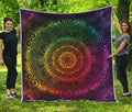 Colorful Gradient Mandala Print Quilt