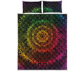 Colorful Gradient Mandala Print Quilt Bed Set