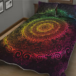 Colorful Gradient Mandala Print Quilt Bed Set