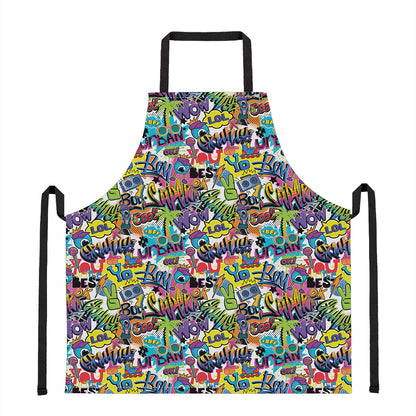 Colorful Graffiti Pattern Print Apron