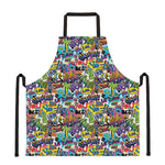 Colorful Graffiti Pattern Print Apron