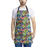 Colorful Graffiti Pattern Print Apron