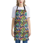 Colorful Graffiti Pattern Print Apron