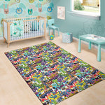 Colorful Graffiti Pattern Print Area Rug