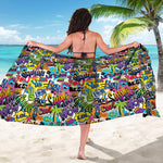 Colorful Graffiti Pattern Print Beach Sarong Wrap