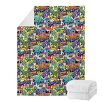 Colorful Graffiti Pattern Print Blanket