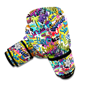 Colorful Graffiti Pattern Print Boxing Gloves