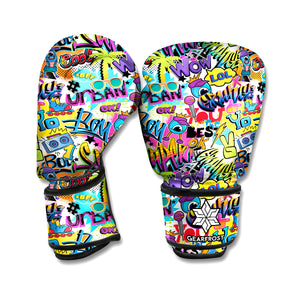 Colorful Graffiti Pattern Print Boxing Gloves