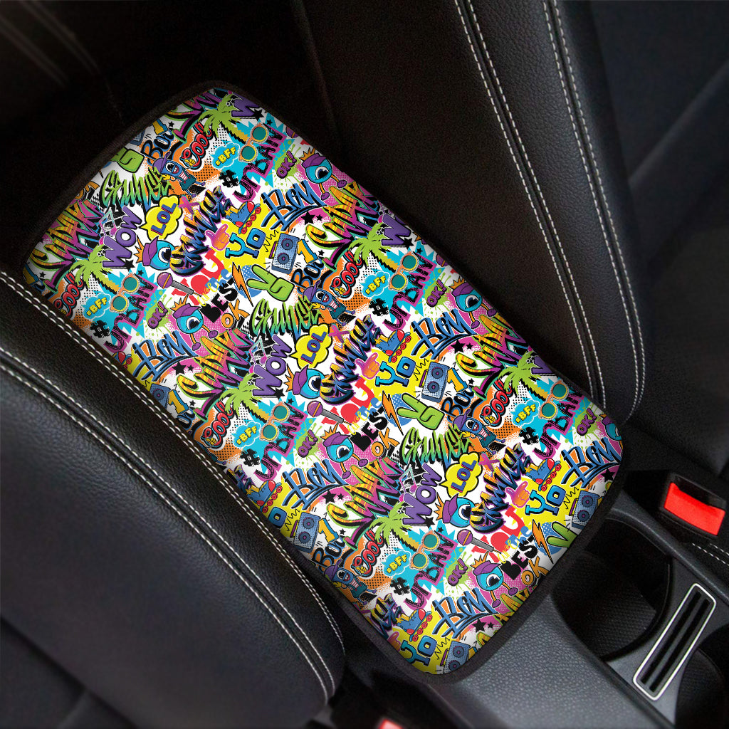 Colorful Graffiti Pattern Print Car Center Console Cover