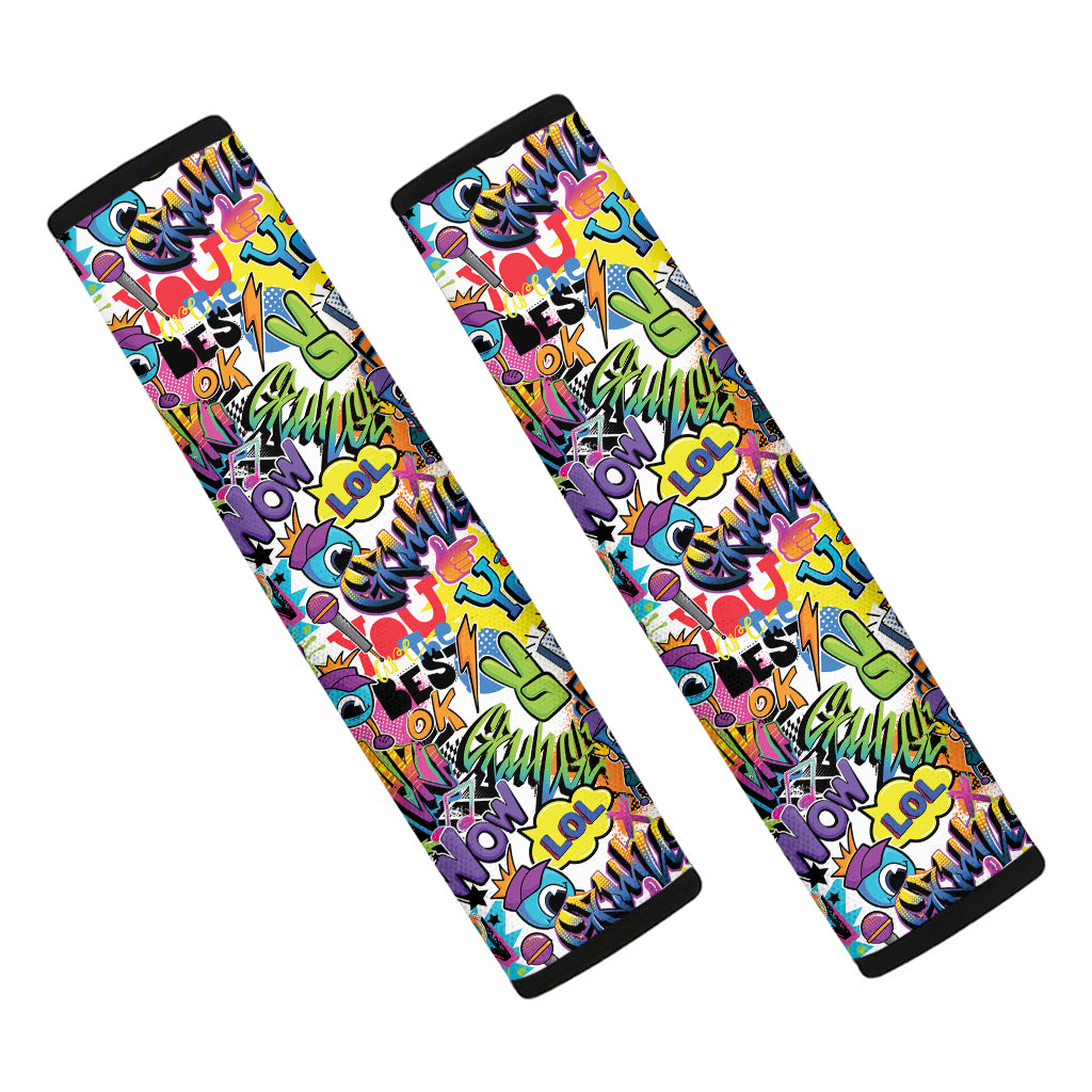 Colorful Graffiti Pattern Print Car Seat Belt Covers