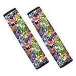 Colorful Graffiti Pattern Print Car Seat Belt Covers
