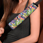 Colorful Graffiti Pattern Print Car Seat Belt Covers