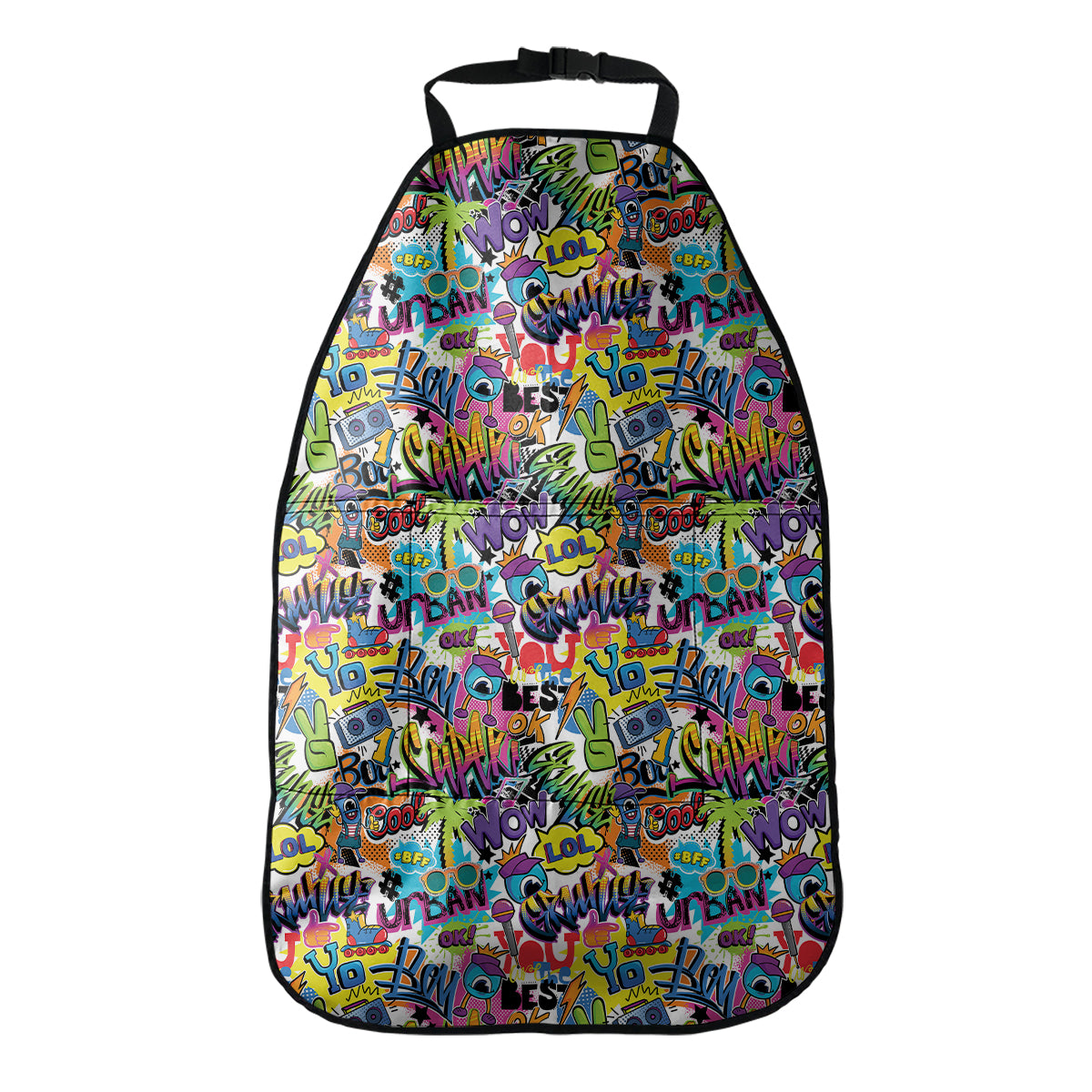 Colorful Graffiti Pattern Print Car Seat Organizers