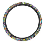 Colorful Graffiti Pattern Print Car Steering Wheel Cover