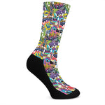 Colorful Graffiti Pattern Print Crew Socks