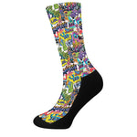 Colorful Graffiti Pattern Print Crew Socks