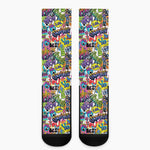 Colorful Graffiti Pattern Print Crew Socks