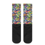 Colorful Graffiti Pattern Print Crew Socks