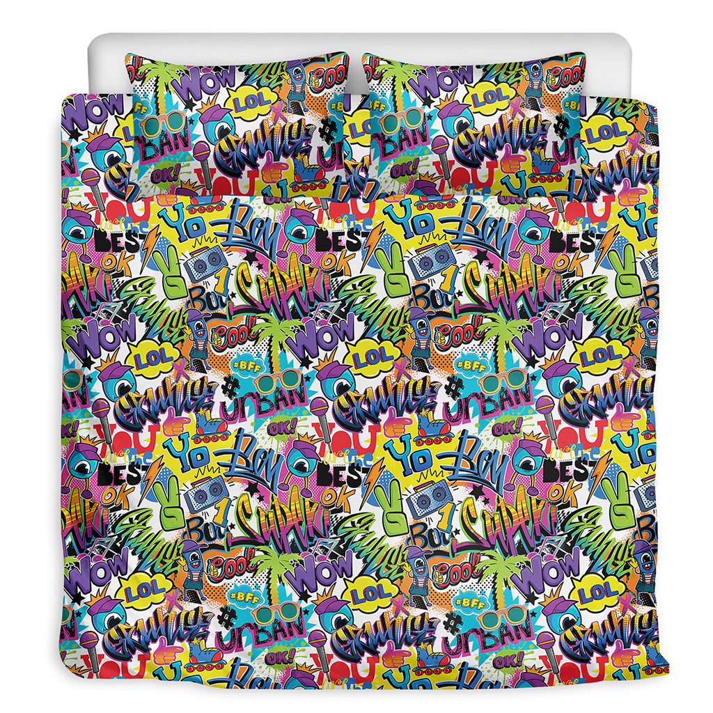 Colorful Graffiti Pattern Print Duvet Cover Bedding Set