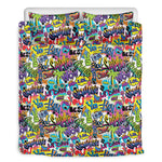 Colorful Graffiti Pattern Print Duvet Cover Bedding Set