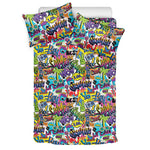 Colorful Graffiti Pattern Print Duvet Cover Bedding Set
