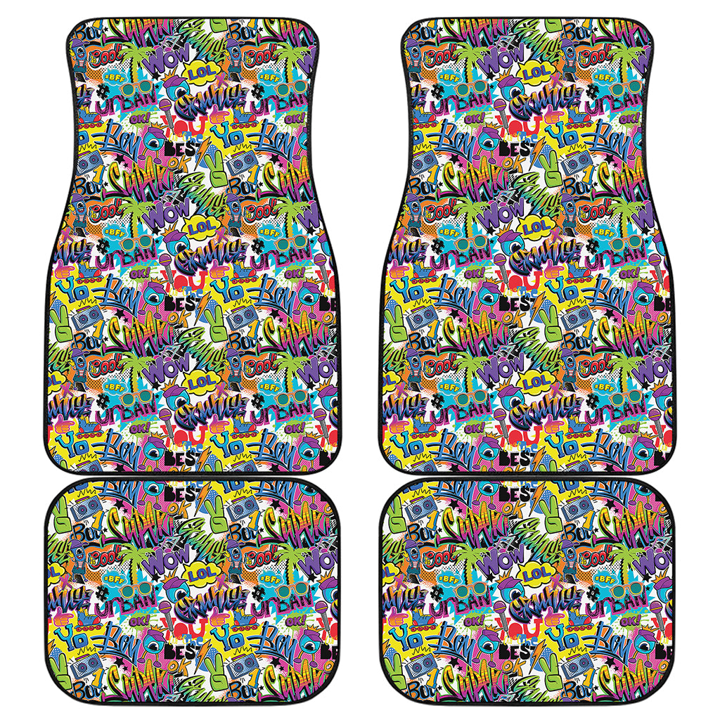 Colorful Graffiti Pattern Print Front and Back Car Floor Mats