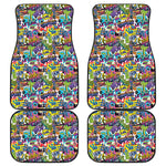 Colorful Graffiti Pattern Print Front and Back Car Floor Mats