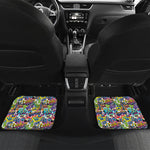 Colorful Graffiti Pattern Print Front and Back Car Floor Mats