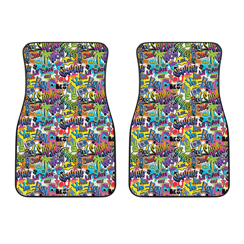 Colorful Graffiti Pattern Print Front Car Floor Mats