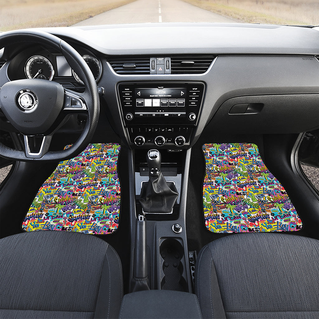 Colorful Graffiti Pattern Print Front Car Floor Mats
