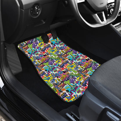 Colorful Graffiti Pattern Print Front Car Floor Mats