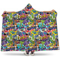 Colorful Graffiti Pattern Print Hooded Blanket