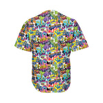 Colorful Graffiti Pattern Print Men's Baseball Jersey