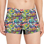 Colorful Graffiti Pattern Print Men's Boxer Briefs