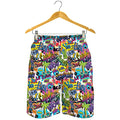 Colorful Graffiti Pattern Print Men's Shorts