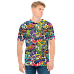 Colorful Graffiti Pattern Print Men's T-Shirt
