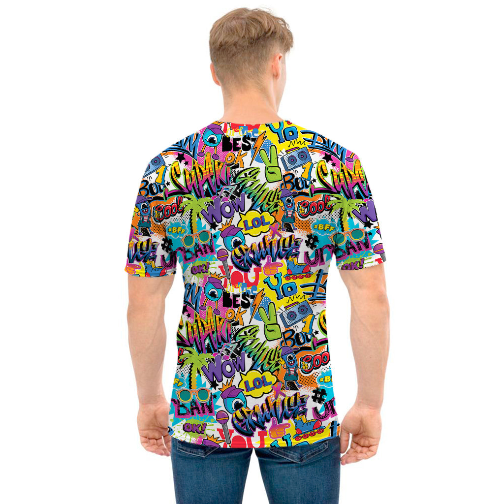 Colorful Graffiti Pattern Print Men's T-Shirt