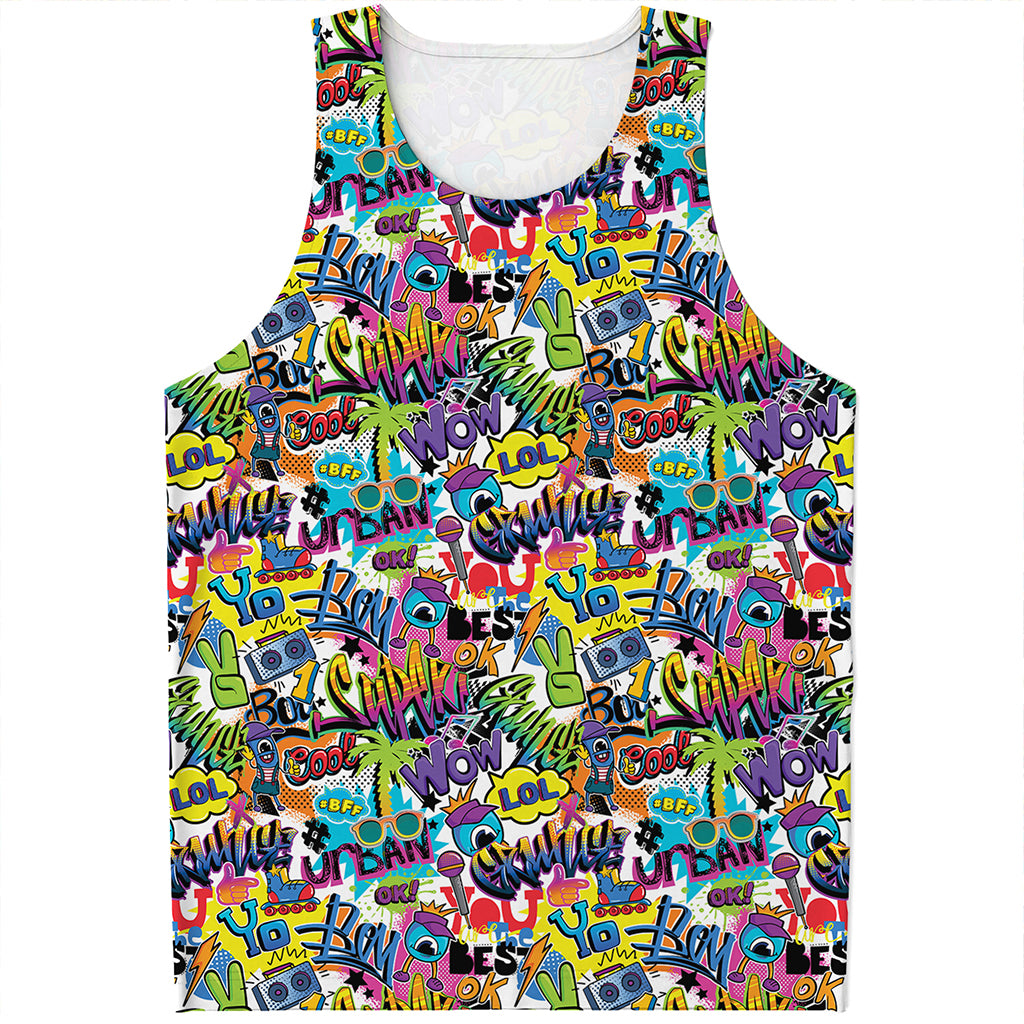 Colorful Graffiti Pattern Print Men's Tank Top