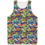 Colorful Graffiti Pattern Print Men's Tank Top