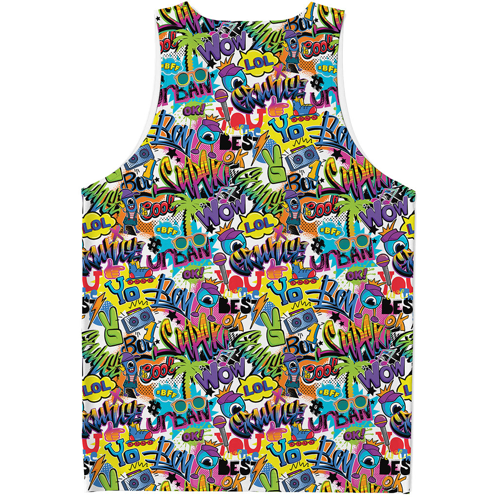 Colorful Graffiti Pattern Print Men's Tank Top