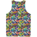 Colorful Graffiti Pattern Print Men's Tank Top