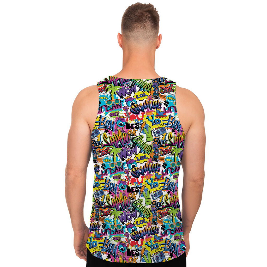Colorful Graffiti Pattern Print Men's Tank Top