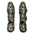 Colorful Graffiti Pattern Print Muay Thai Shin Guards