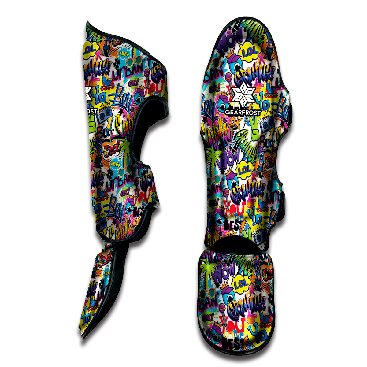 Colorful Graffiti Pattern Print Muay Thai Shin Guard